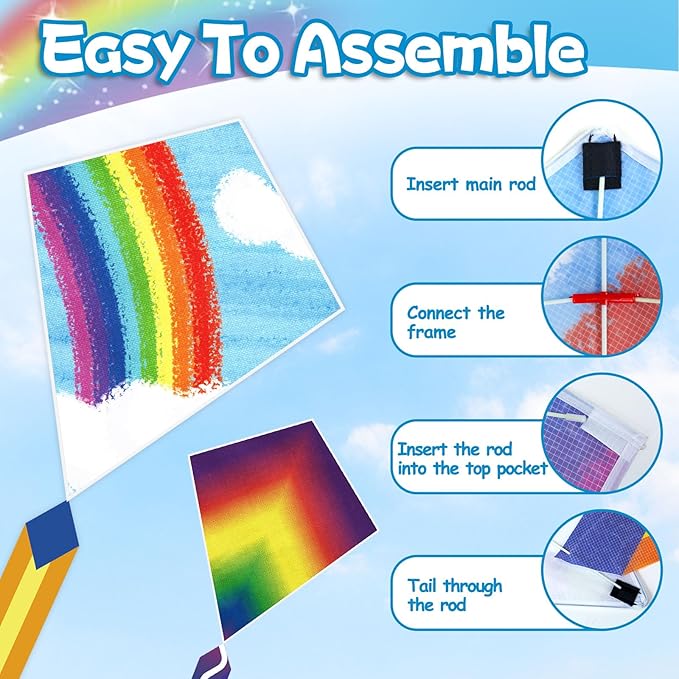 YongnKids Kite for Kids Easy to Fly - Kites for Kids Girls Boys Adults Easy to Fly, Perfect for Easter Birthday Gift Idea Beach Trip Park Family Activities Outdoor Games