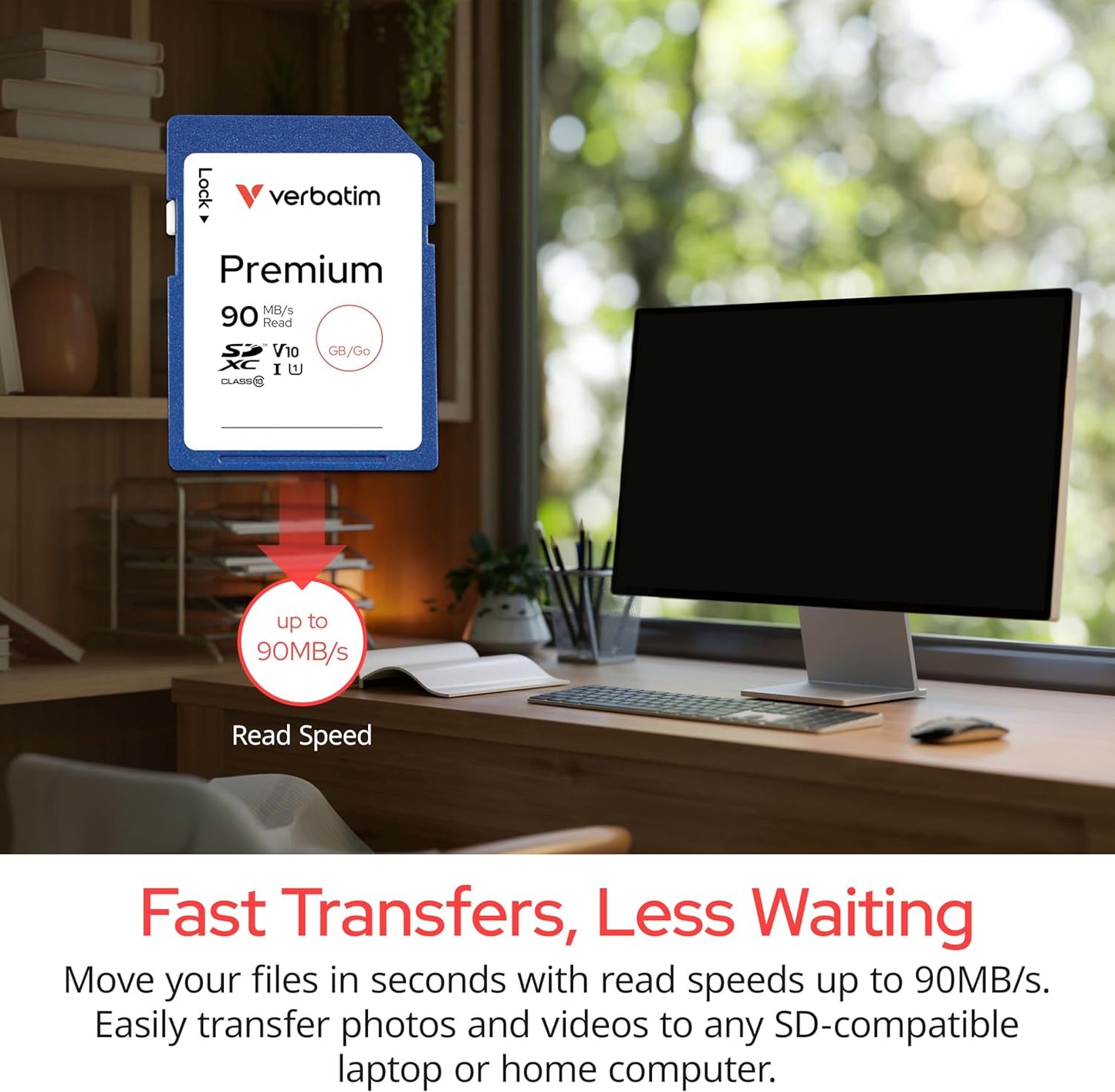 Verbatim 128GB V10 U1 10 Premium SDXC Memory Card, UHS-I Class