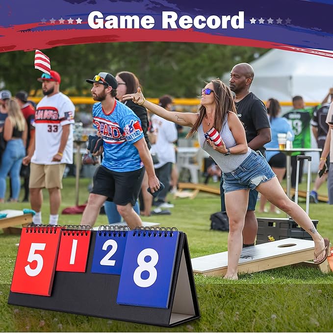 Cornhole Board Set for Adults - 4x2ft, Corn Hole Game with Scoreboard, Outdoor Yard & Lawn Games, Heavy-Duty Wood Construction, Includes 8 Durable Bean Bags, Family Sports