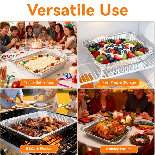 40 Pack Aluminum Pans with Lids,20 Large 9x13" Aluminum Pans Disposable (10 Thick Large Lids) & 20 Medium 8.5x6" Foil Pans (20 Foil Covers), Aluminum Trays With Lids for Baking, Meal Prep, Takeout