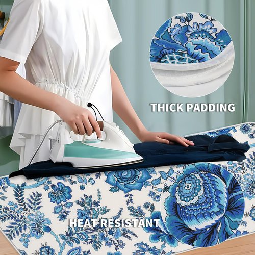 Memeaty Ironing Mat Iron Anywhere Portable Ironing Pad with 3mm Padding for Steam Pressing on Tabletop or Bed - Heat Resistant, Portable, Quilting & Travel Blanket Ironing Board Alternative Cover