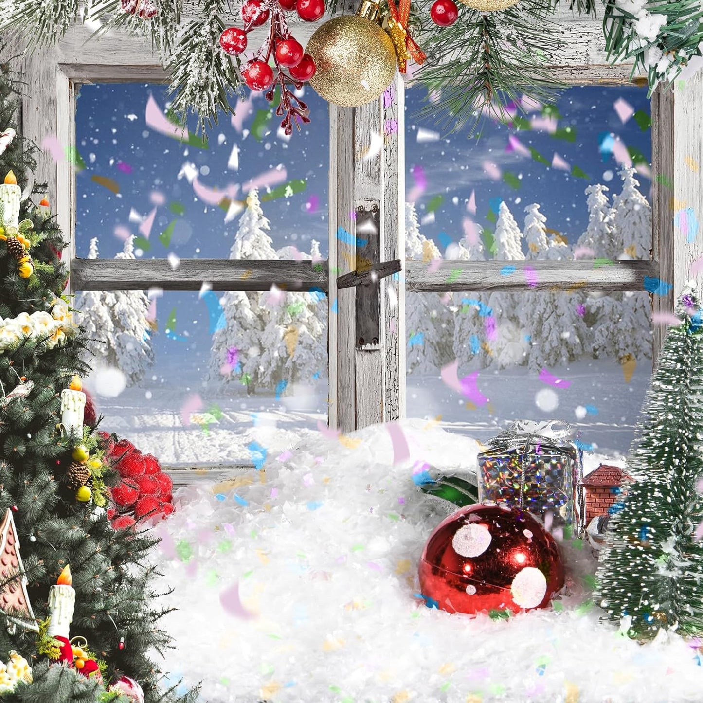 Skiennix Fake Snow Decor - Glittery Artificial Snow for Craft Making & Holiday Decorations | 10.6 Ounce