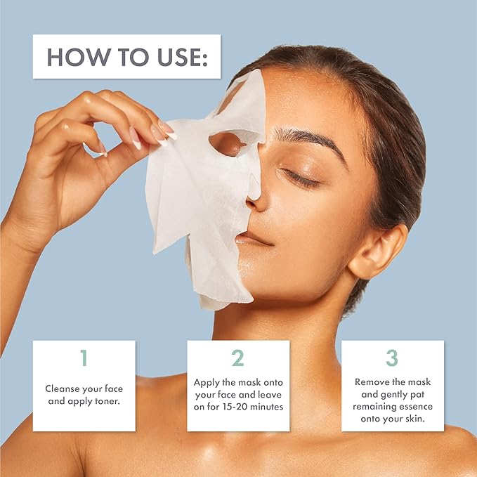 ESW Beauty Matcha Almond Milk - Radiance Plant-Based Milk Face Mask (6-Pack) - Revitalizing with Matcha Green Tea & Sweet Almond for Dull, Uneven Skin - Awakens & Revitalizes