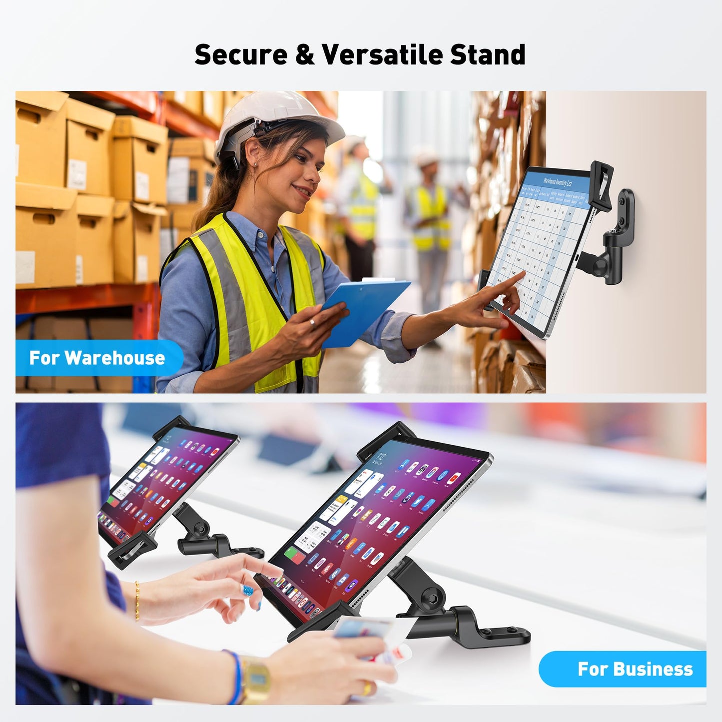 AboveTEK Anti-Theft iPad Wall Mount with Lock & Key, 360° Rotating Tablet Holder for 7.9"–14.6" Devices, Heavy-Duty Aluminum & Steel Kiosk Mount for POS, Restaurant, Retail & Business Displays
