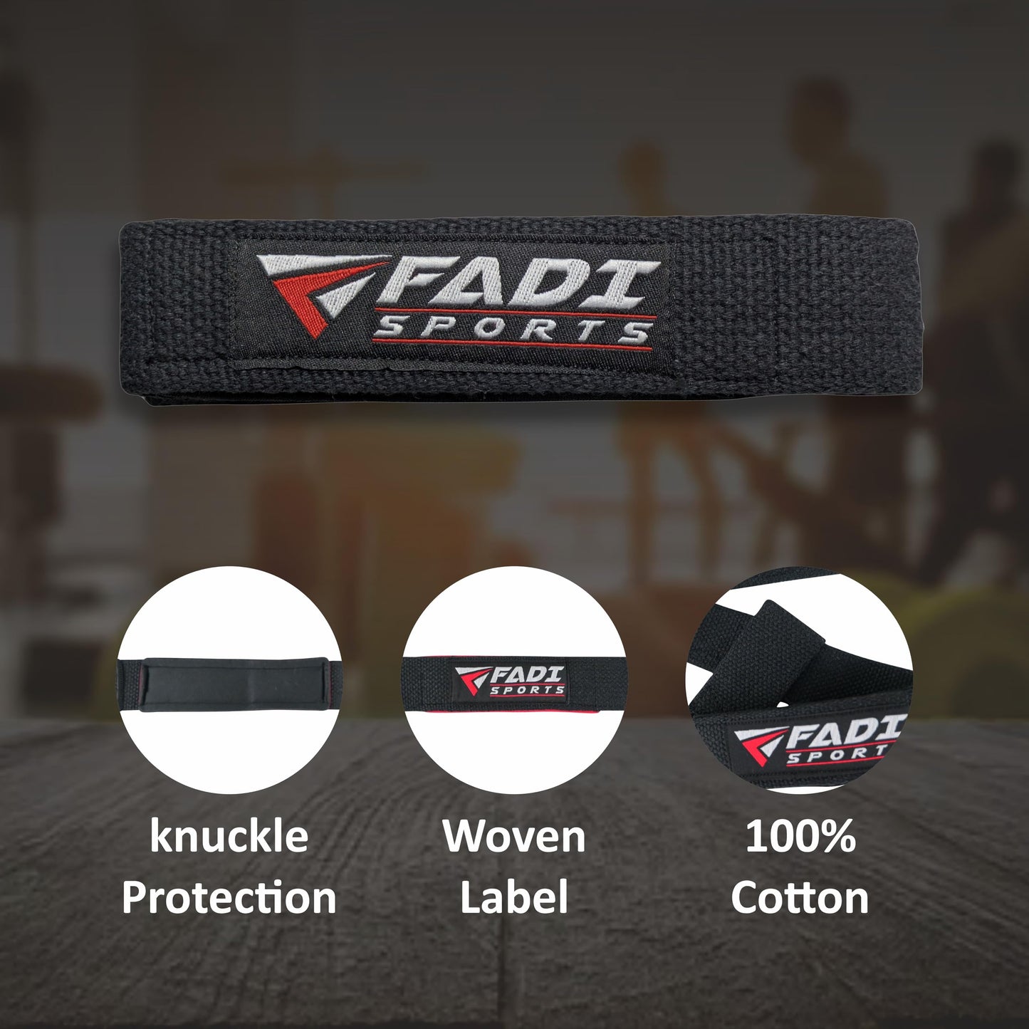 Fadi Sports Lifting Wrist Straps for Weightlifting, Bodybuilding, Powerlifting & Deadlifts – 24 Inch Cotton Straps with Padded Neoprene for Strength Training & Grip Support (Black/White)