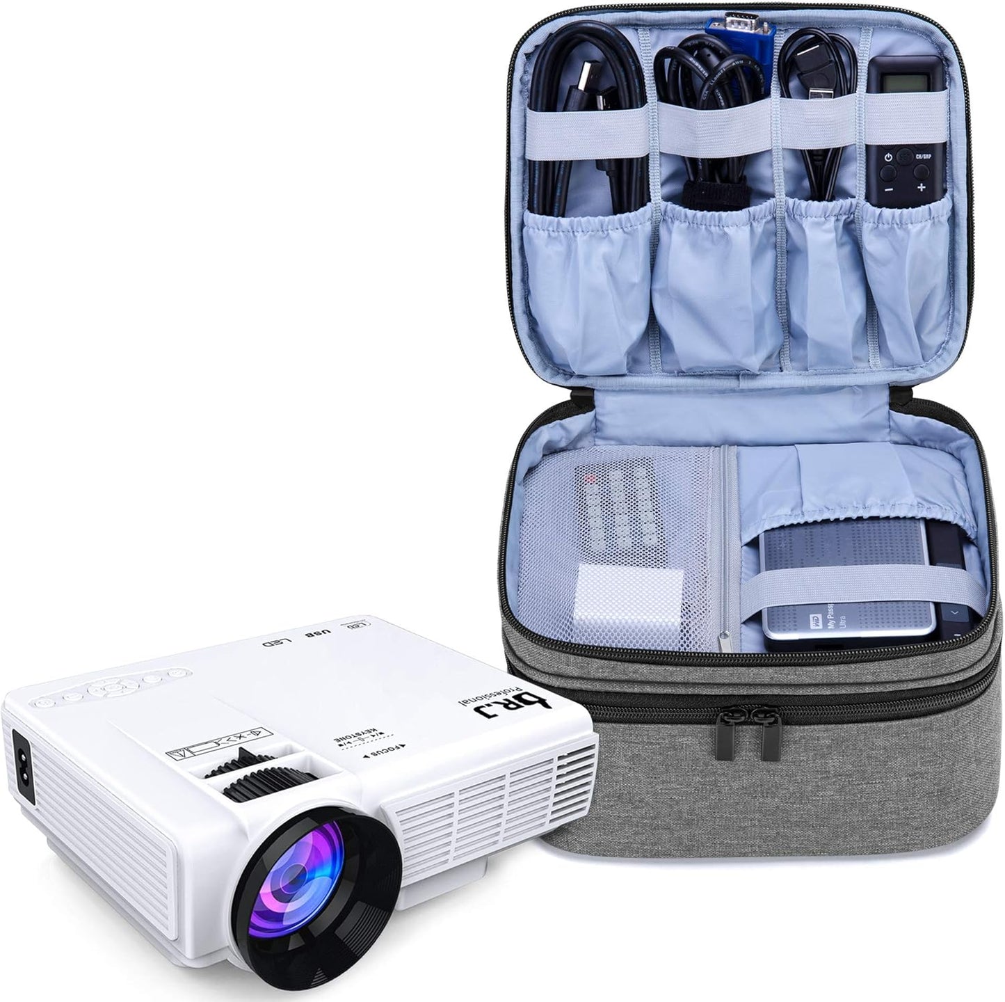 LUXJA Carrying Bag Compatible with DR.J Mini Projector, Projector Portable Case for Accessories (Fits Most Major Mini