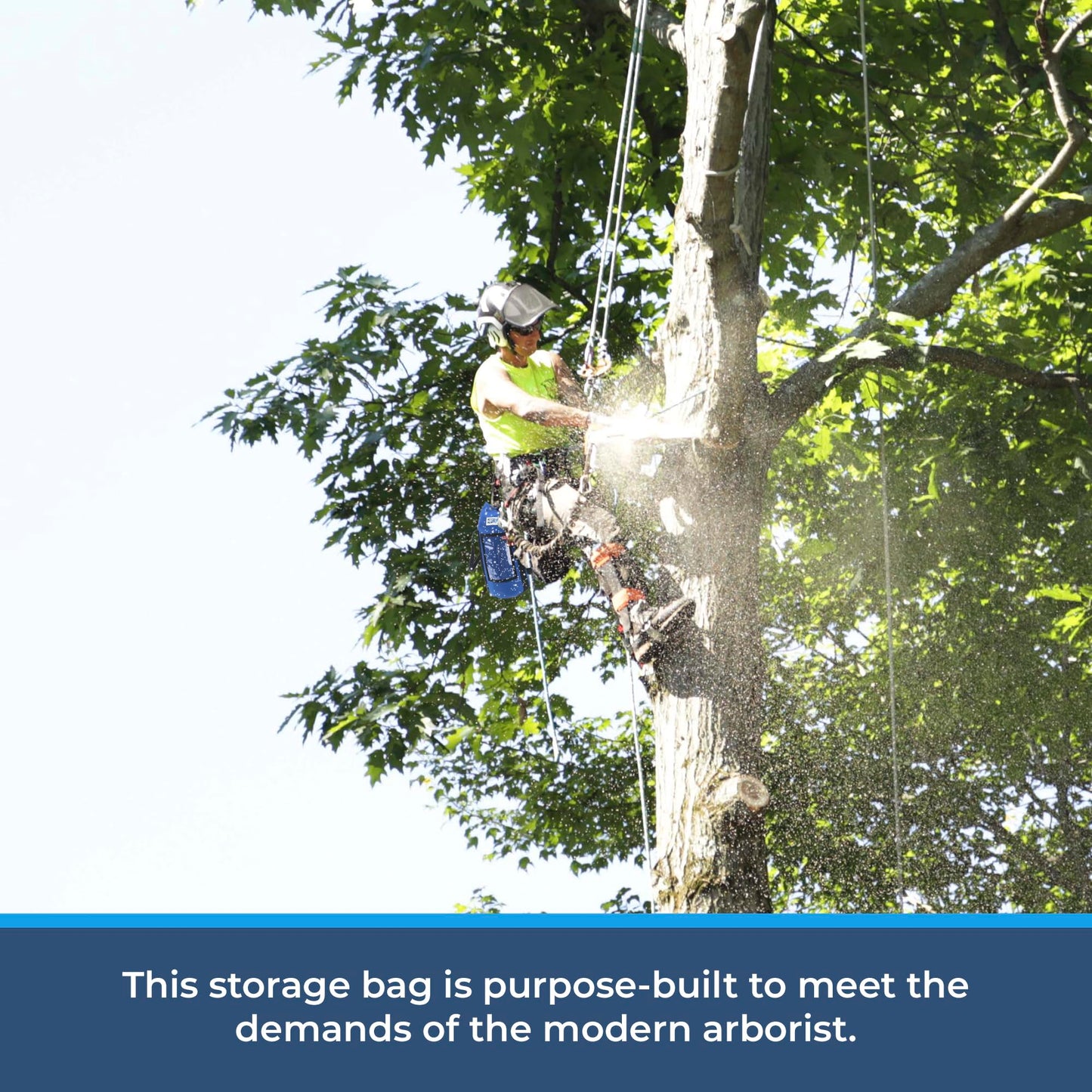 Rock-N-Rescue Arbor Rope Storage Bag - Rock and Tree Climbing Equipment, Arborist Gear, Bucket Style Backpack, Waterproof Nylon Material, Yellow, 150'