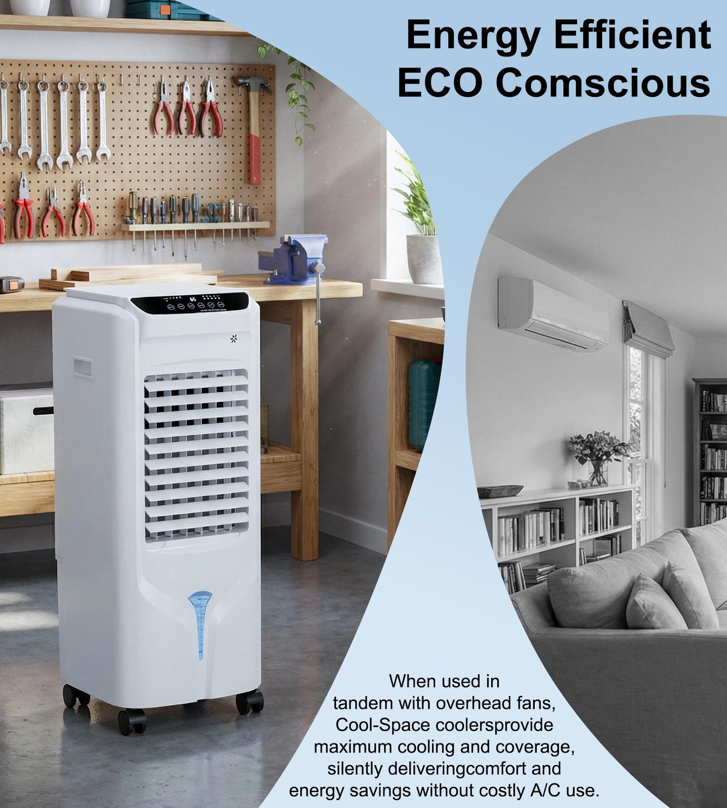 Landeagle 32" Swamp Cooler,1800CFM Windowless Portable Air Conditioners with 120°Oscillation,Evaporative Coolers with 4.2Gal Tank,12H Timer,Cooling Fans that Blow Cold Air for Room Indoor,Lvory White