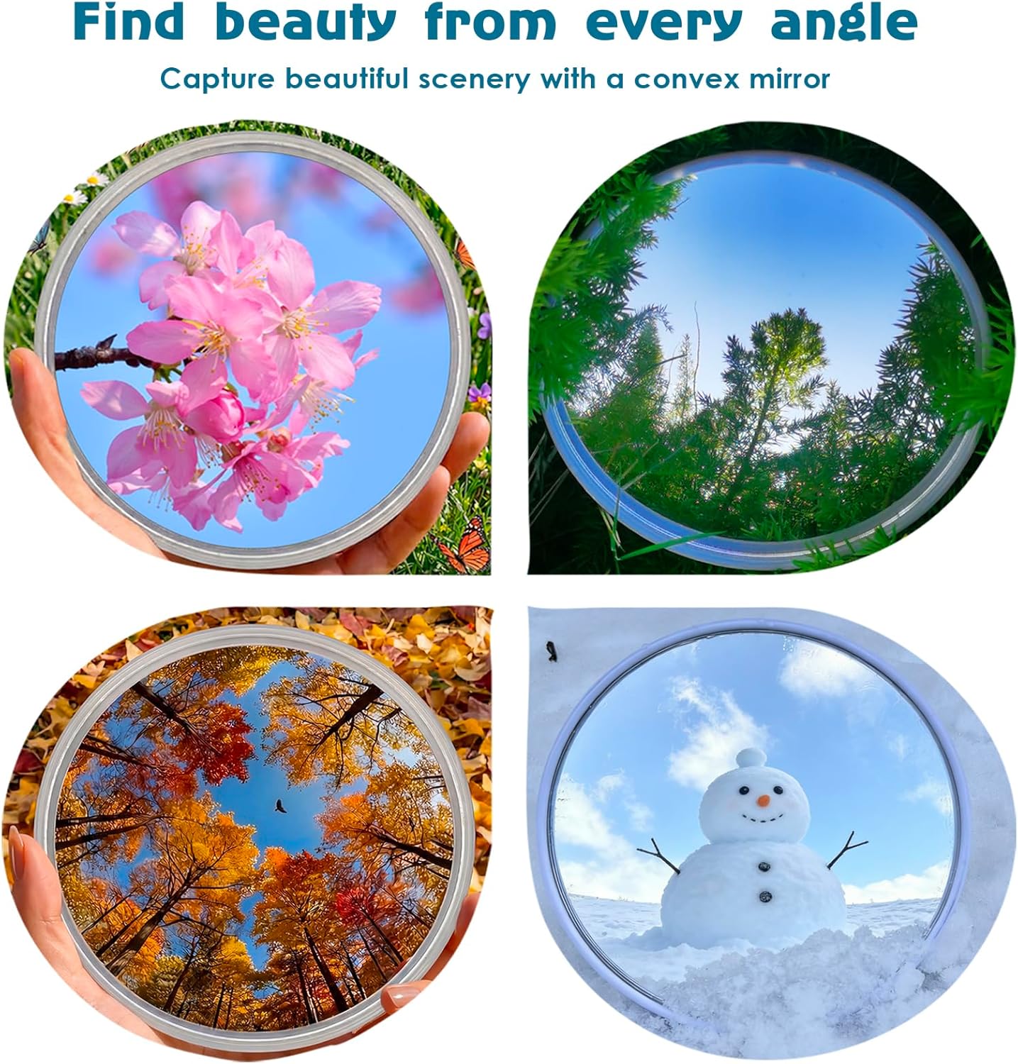 biwink Selfie(3.74in) Handheld Selfie Convex Mirror - No Need Selfie Stick, Travel Must Have Photography Viewfinder