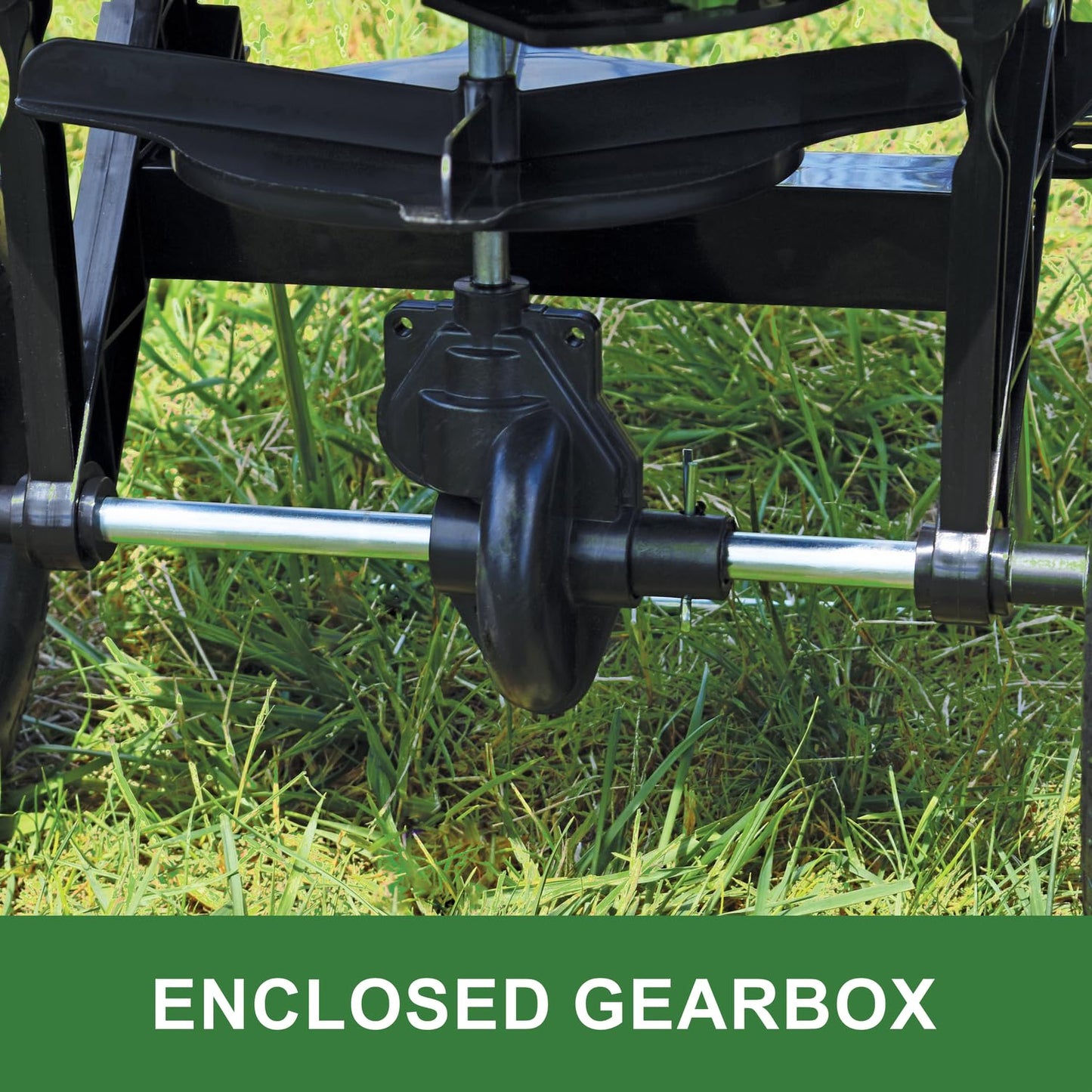 John Deere Push Broadcast Spreader for Seed, Fertilizer & Ice Melt, 60 lb Capacity Walk-Behind Lawn Spreader with Pneumatic Tires