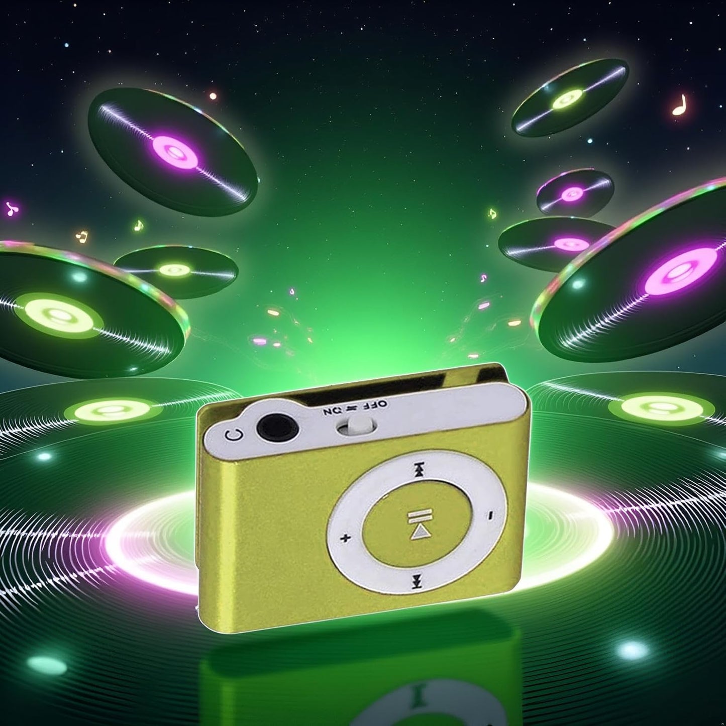 ZhangyiHot Mp3 Green Colors Portable Metal Mini Clip Sport Player No Memory Card Music Player with Tf Slot Nice