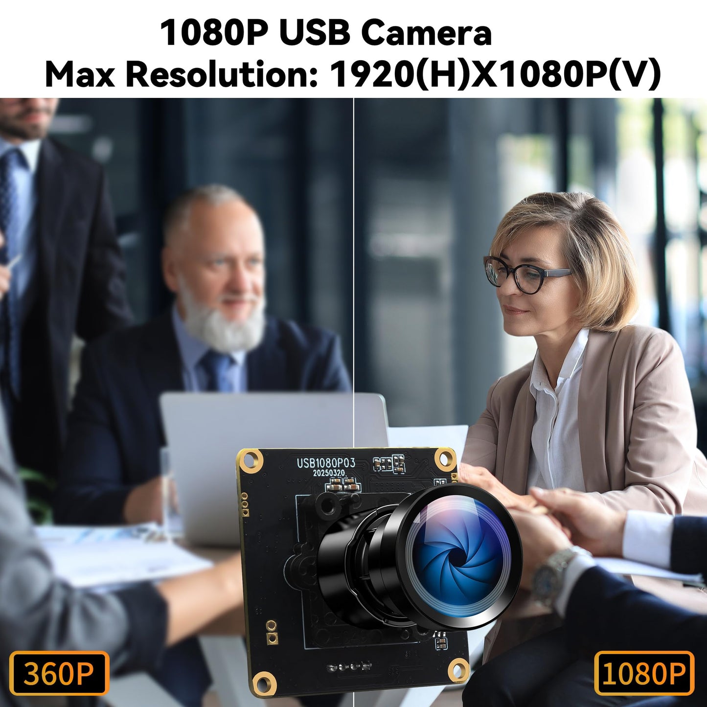 IFWATER Starvis USB Camera Module 0.0001Lux Ultra Low Light H.264 HDR 1080P Security Webcam Module with 110° Wide Angle Lens Plug and Play for Linux Windows Raspberry Pi