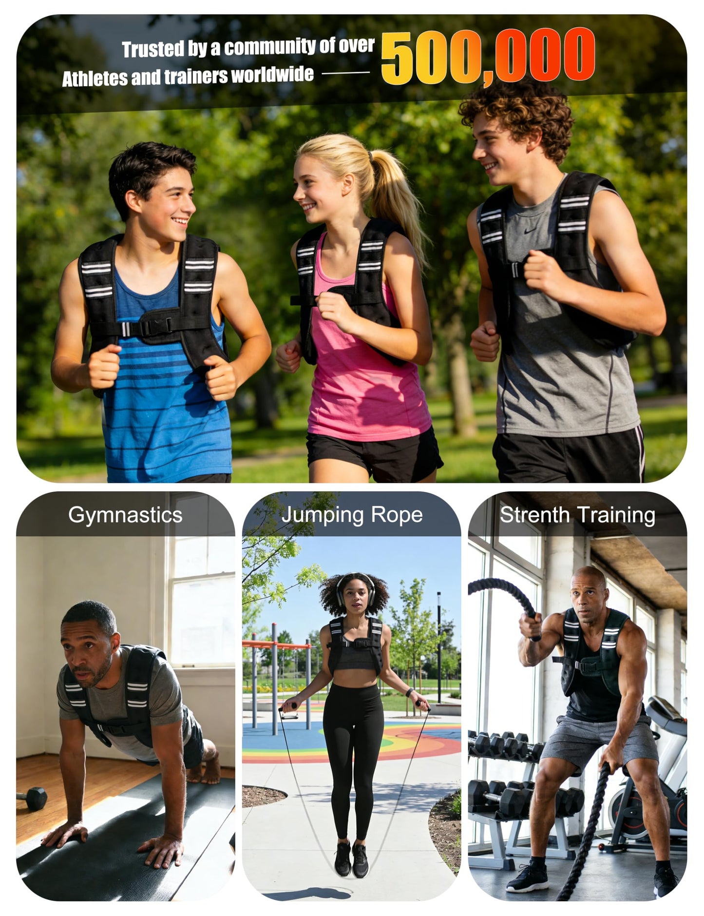 Henkelion Weighted Vest Weight Vest for Men Women Kids Weights Included, Body Weight Vests Adjustable for Running, Training Workout, Jogging, Walking