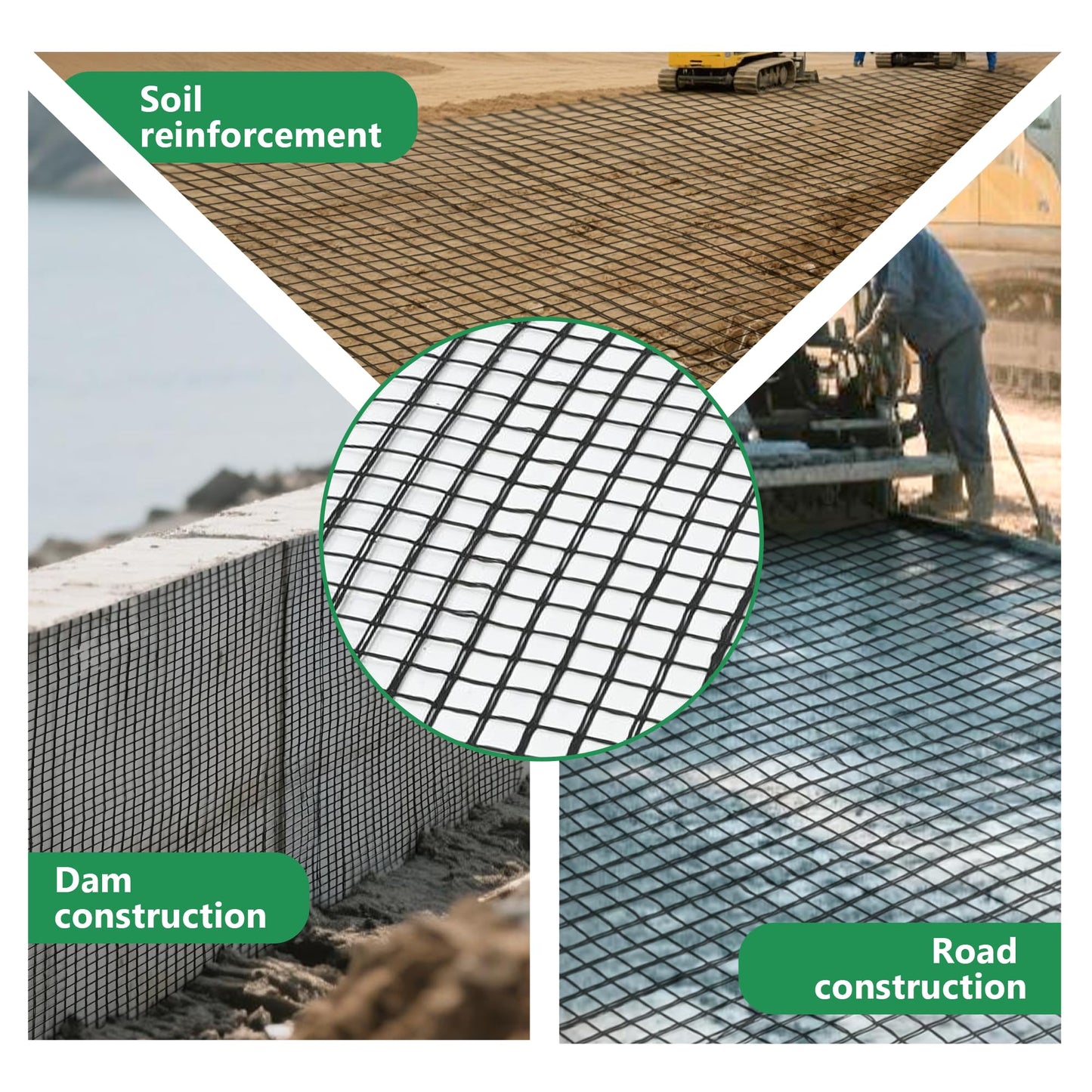 50KN Fiberglass Geogrid for Retaining Wall – 47.2in x 1181in Roll, 1in Mesh, Heavy-Duty Geogrid for Retaining Walls, Durable Fiberglass Composite Material