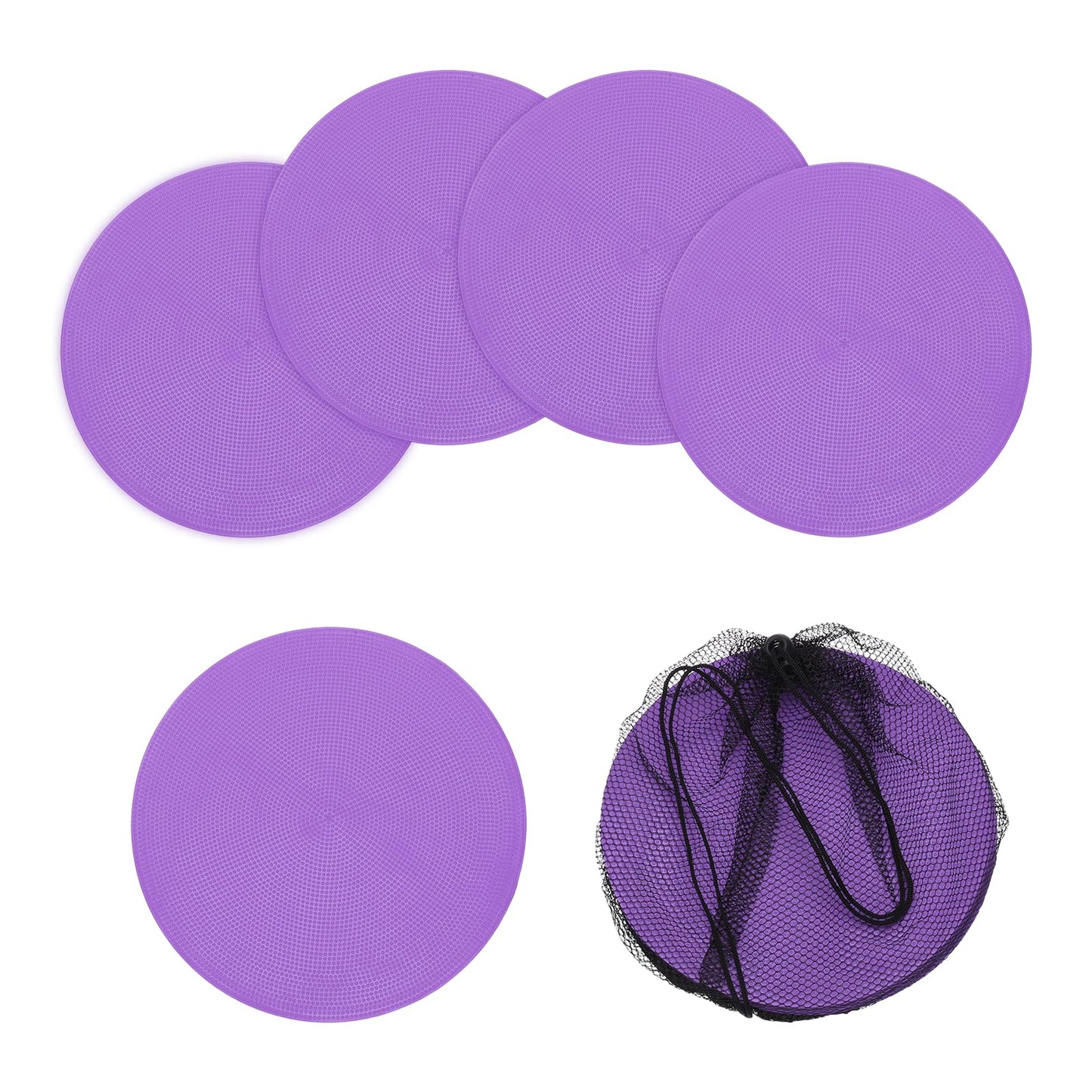 YELARXI Spot Markers, Poly Spot Marker for Agility Training Floor Dots Non Slip Flat Field Cones 6 Pcs & 9 in & Purple - for (Soccer/Speed Training/Gaming/Basketball/Dance Practice)