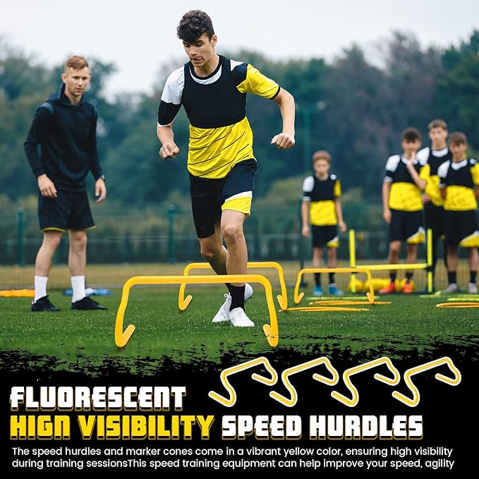 Wettarn 10 Pcs Speed Agility Training Hurdles Detachable Durable Hurdle Agility Plyometric and All Purpose Speed Training Equipment for Athletes Soccer Basketball