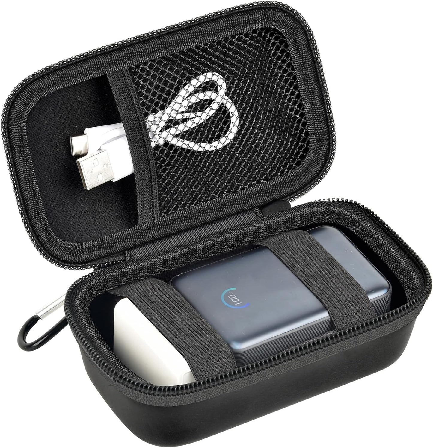 ANKHOH 45W 10000mAh, 2 Power Bank Case Compatible with Anker Nano Portable Charger Travel Storage Bag with Carabiner