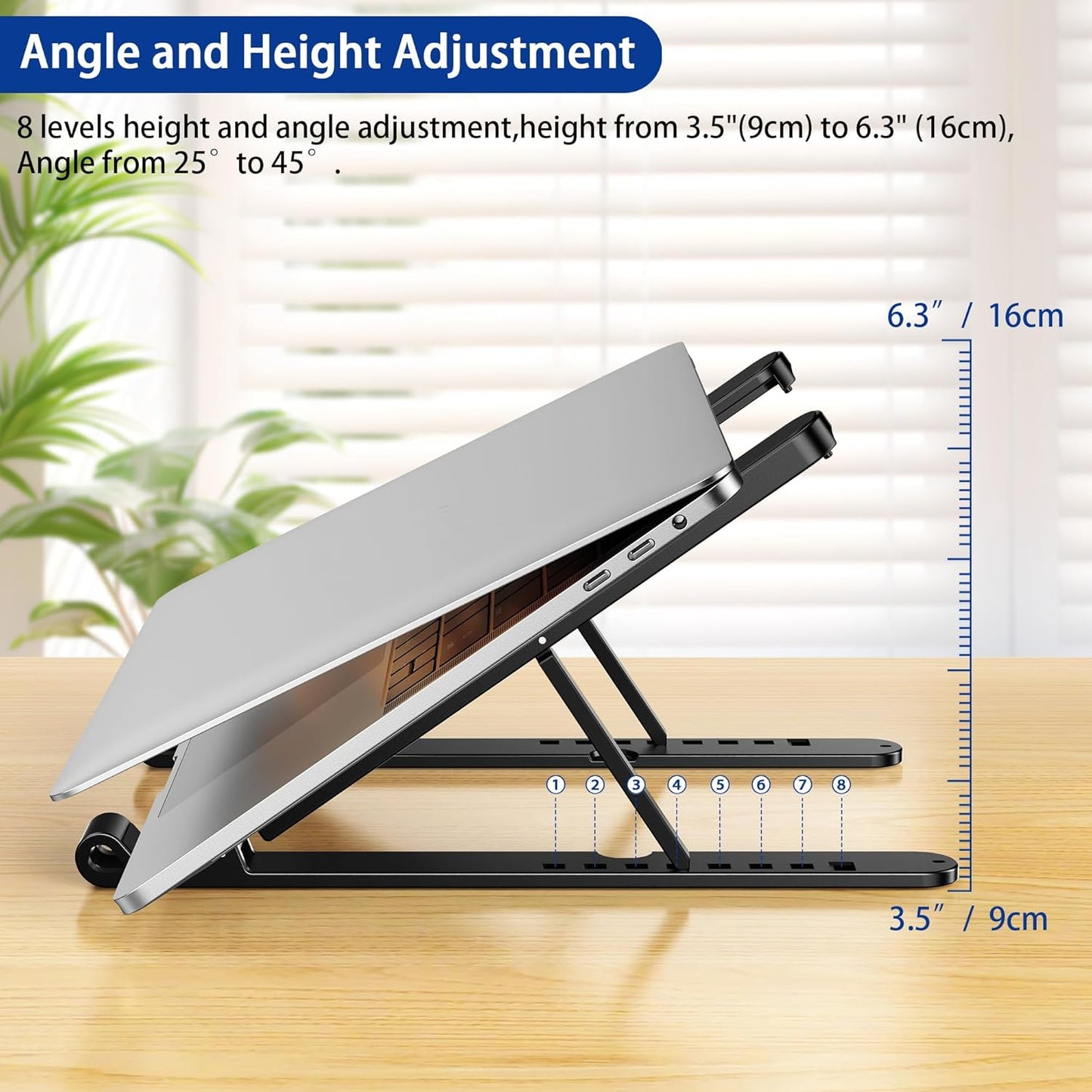 BESIGN LS01 10-14" Pro Ergonomic Laptop Stand, Plastic Laptop Riser, Portable and Adjustable Notebook Computer Holder