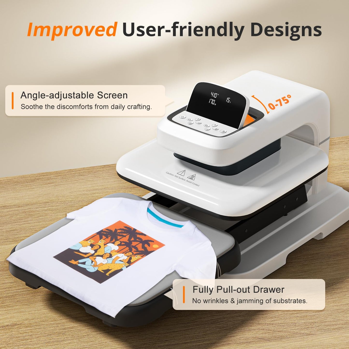 HTVRONT Auto Heat Press 2 - Heat Press Machine for T Shirts with Adjustable Pressure & Higher Heating Height, Heats Up Fast & Evenly Heat Press 15x15 for HTV, Sublimation, Heat Transfer Projects