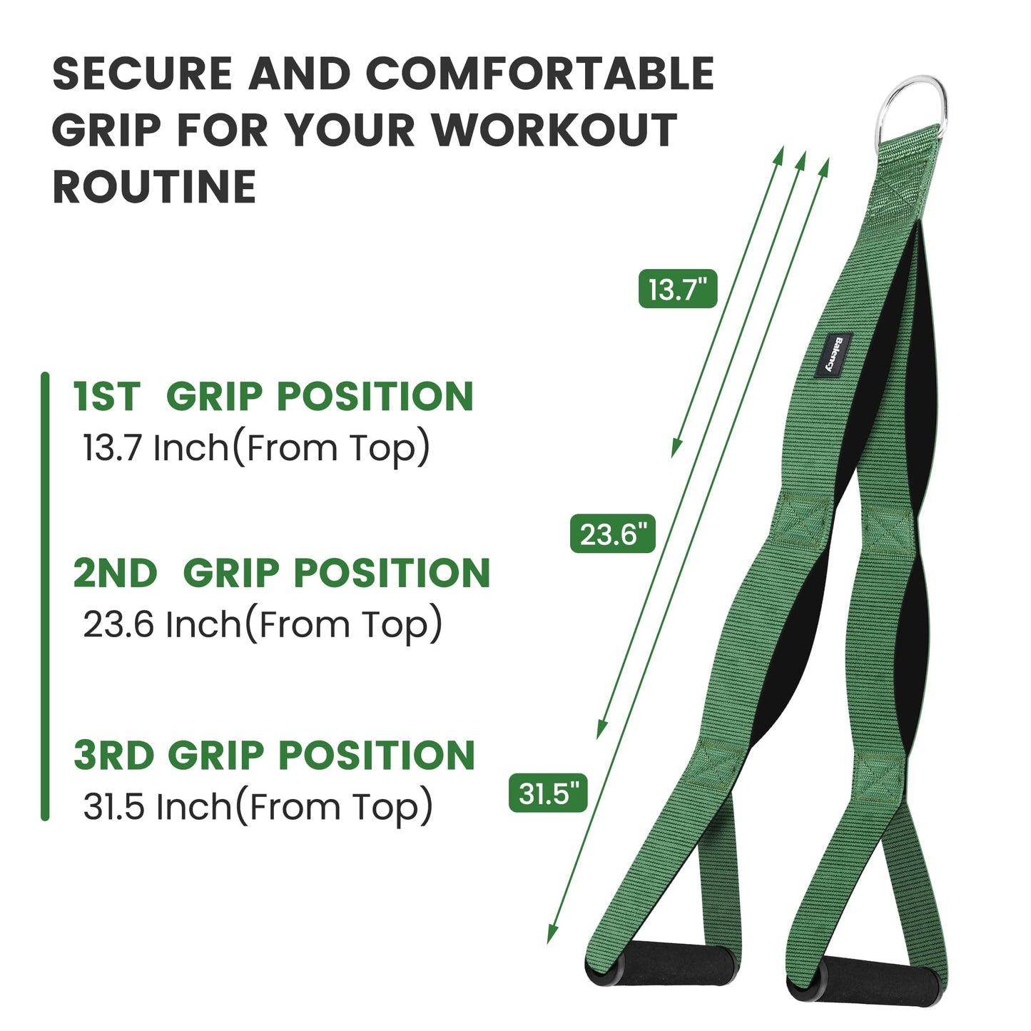 Tricep Rope Cable Attachment Handles, Tricep Pull Down Attachment for Cable Machine, 3 Lengths Tricep Rope for Face Pull, Push Down, Tricep Extension, Cable Rope Attachment for Gym Home Workout