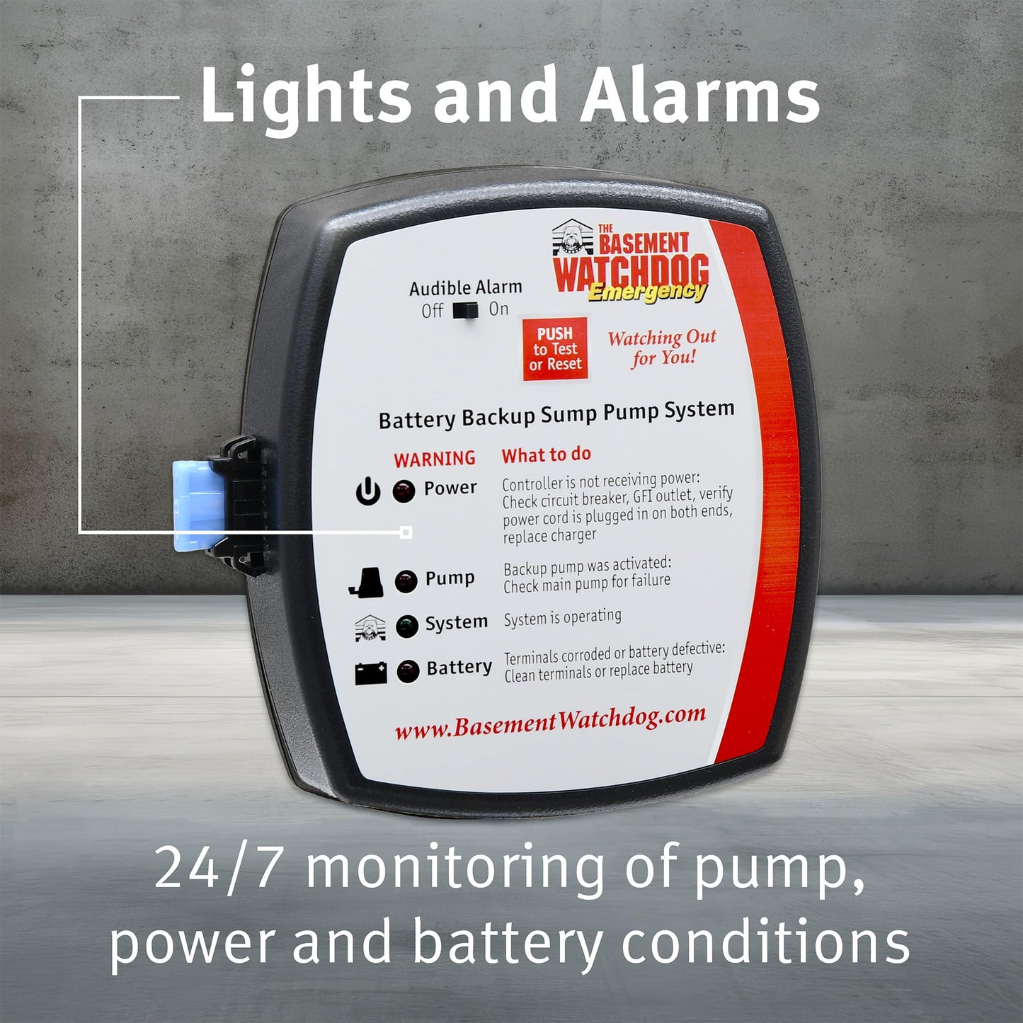 The Basement Watchdog Combo Preassembled Primary & Battery Backup Sump Pump System w/Monitoring Controller (CITE-33); Copper-Wound PSC Motor