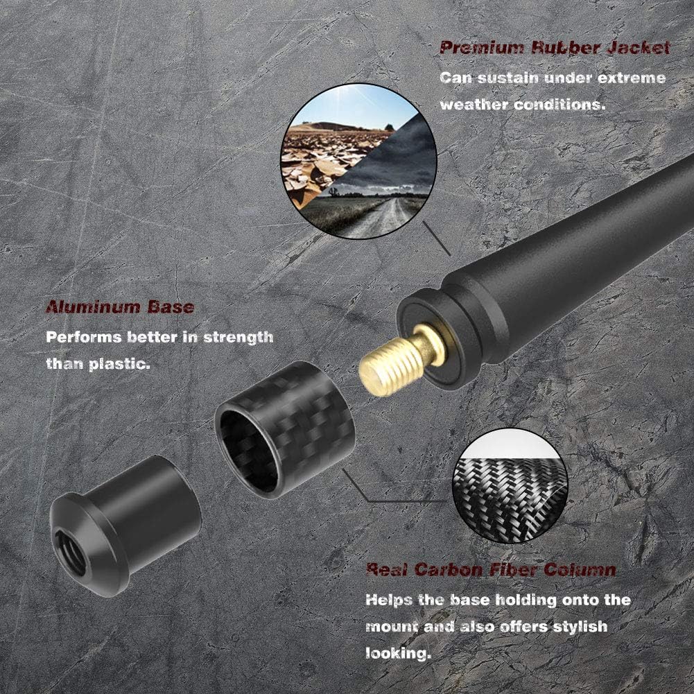 Rydonair 1500 2500 3500 1990-2026 F150 F250 F350 1990-2026, 13 inches Short Antenna Compatible with Dodge Ram & Ford