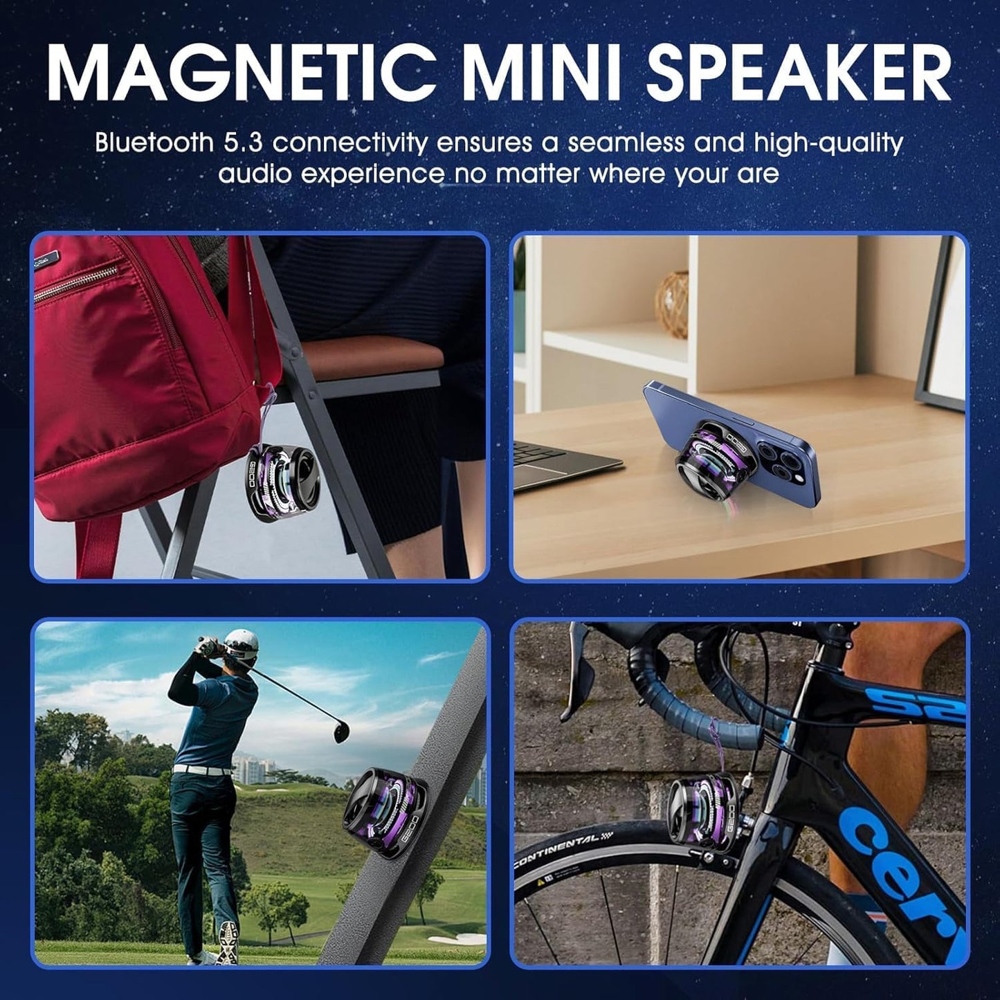 ZCNANDG G200 7H Multifunctional Magnetic Bluetooth Speaker, Portable Mini Bluetooth Speaker with Multi-RGB Color Light