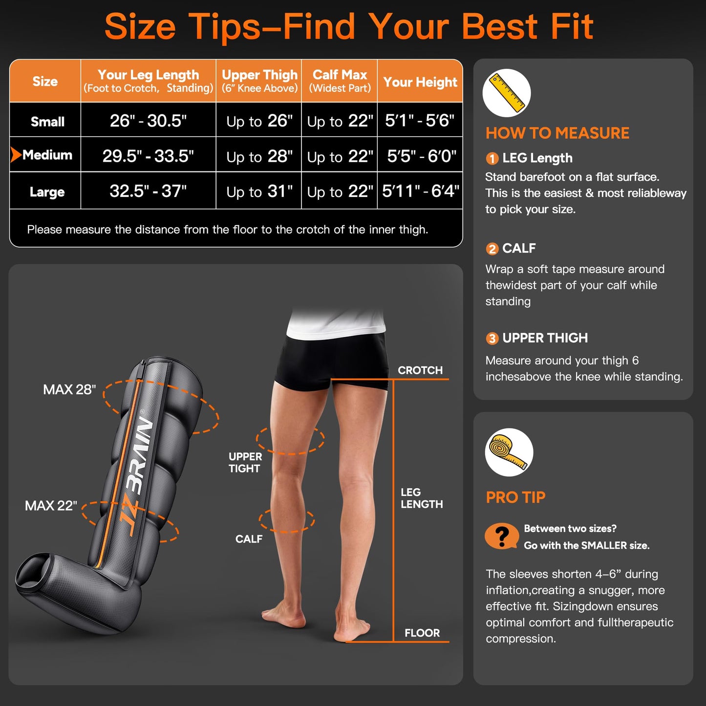 JZBRAIN Pro Compression Boots for Circulation: Leg Compression Massager for Athletes Cordless Air Recovery System with 6 Modes & 8 Intensity(Medium)