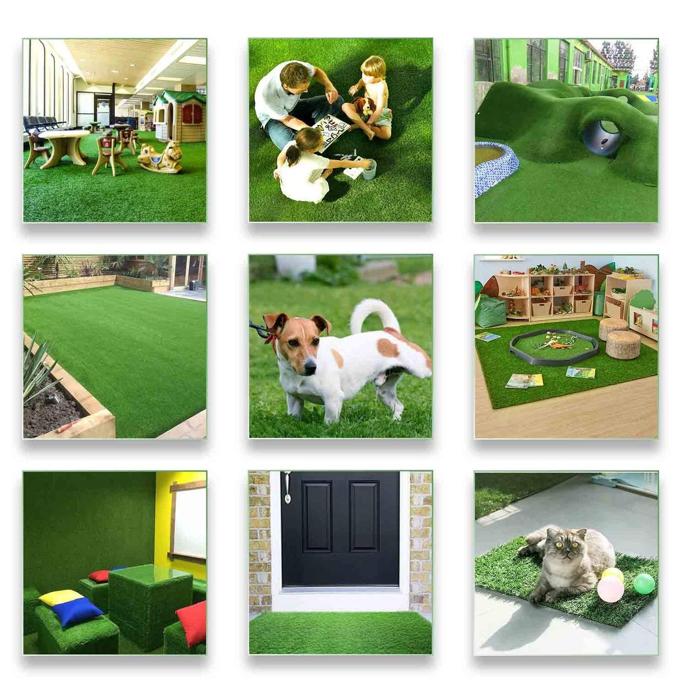 ALTRUISTIC Artificial Grass 3FTX5FT(15 Square Feet), Realistic Fake Grass Deluxe Turf Synthetic Thick Lawn Pet Turf, 1 3/8” Height, Outdoor Decor, Customized