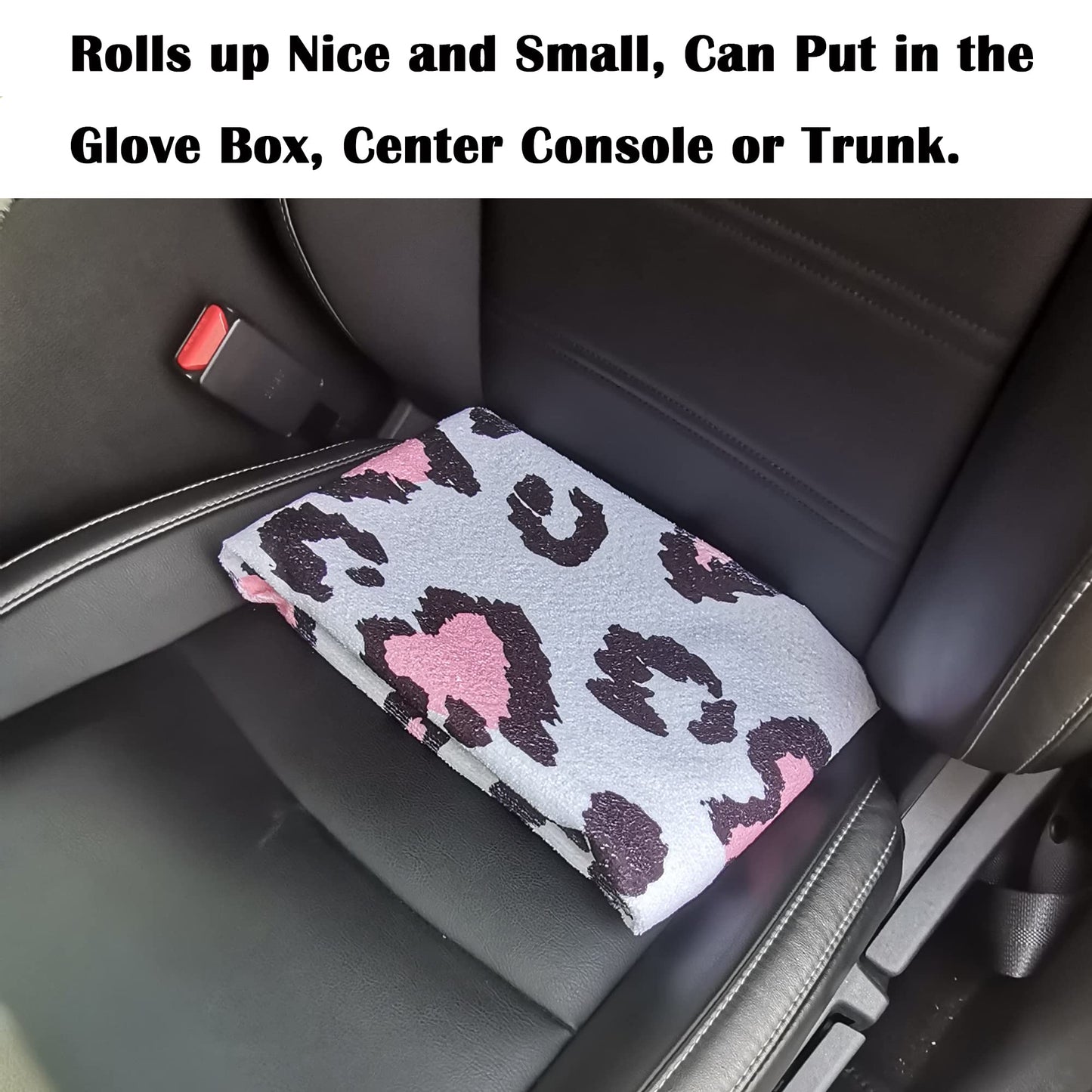 LoyaGour Car Seat Cover Protector Front Seats,for Gym Workout,Running,Swimming,Beach and Hiking,Waterproof Sweat Towel Bucket Seat Covers for Cars SUV Trucks (Leopard Print, 2Pcs)