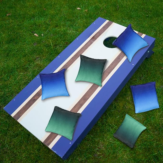 Weather Resistant Cornhole Bags, Gradient Corn Hole Bags Set of 8, Cornhole Bean Bags, Modified Size Cornhole Bags for Tossing Game, Includes Tote Bag