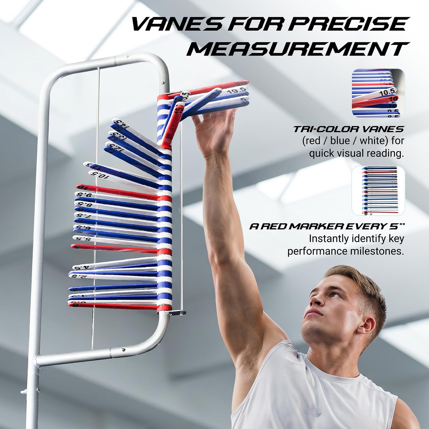 VENIX POWER® Patented Vertical Jump Tester & Trainer, Jumping Height Measurement Tool Equipment Pole for Training Practice Test, Volleyball Basketball Exercise Aid, High Higher Vertical Jump Box