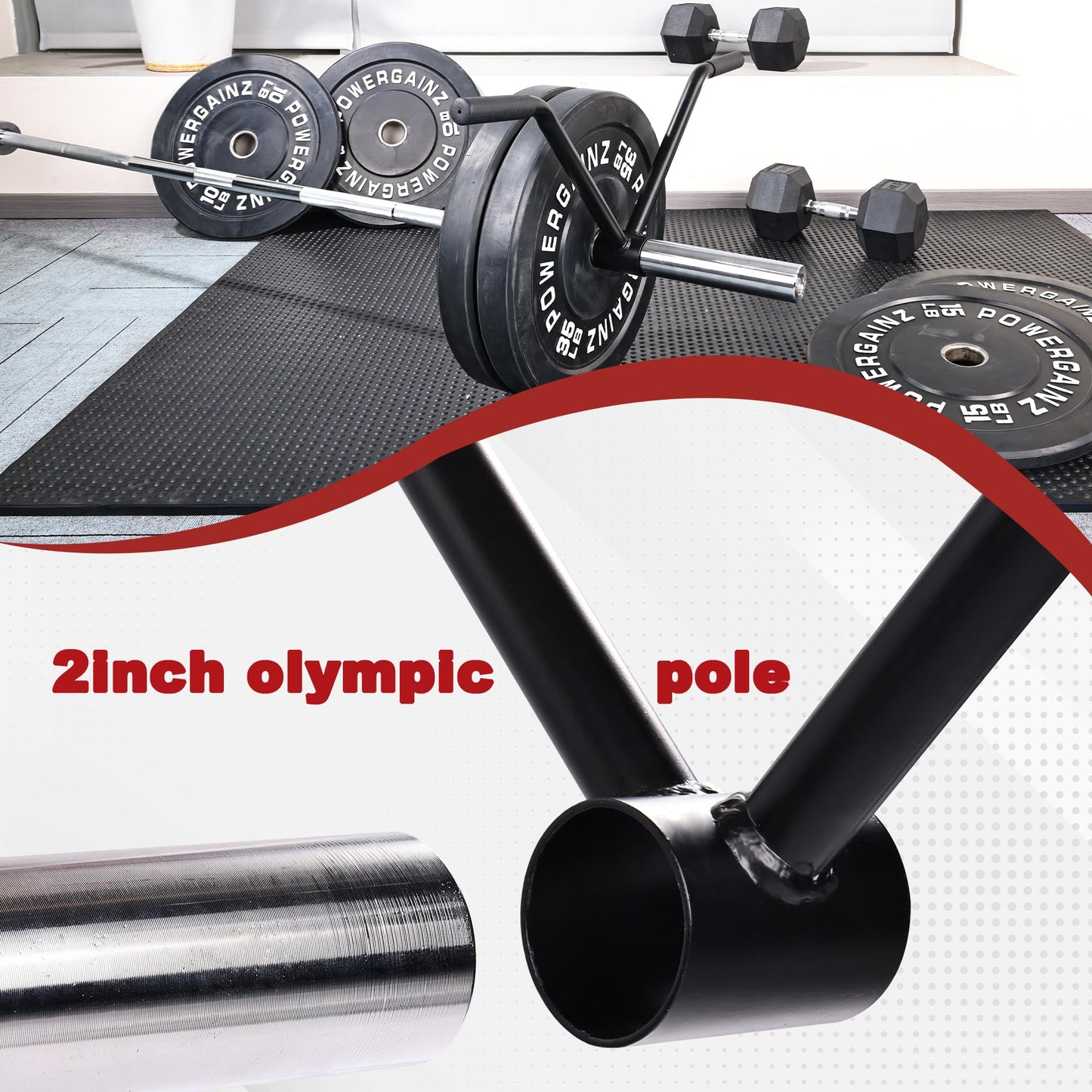 Fitvids T-Bar Row Attachment for 2-Olympic Barbell, Black