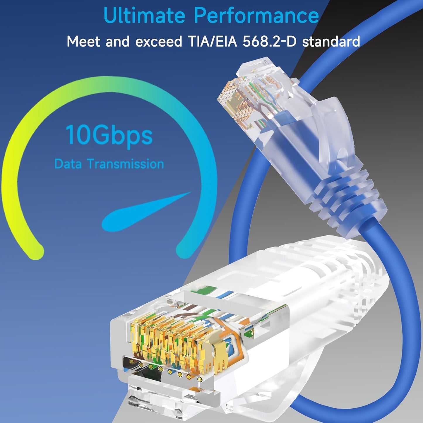 Lysymixs Cat6a 3 (24 Pack), Cat6a 6 10G, Slim Ethernet Patch Cable ft Patch Cable for Data Centers, Cat Cable Network