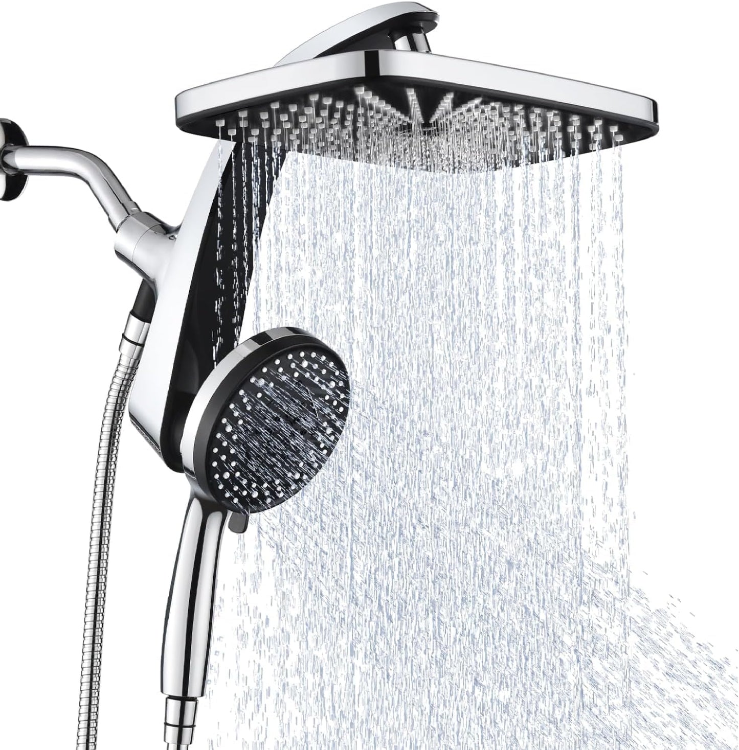 Skiennix High Pressure Rain Shower Head - Handheld Spray Combo with 10 Settings & Magnetic Docking
