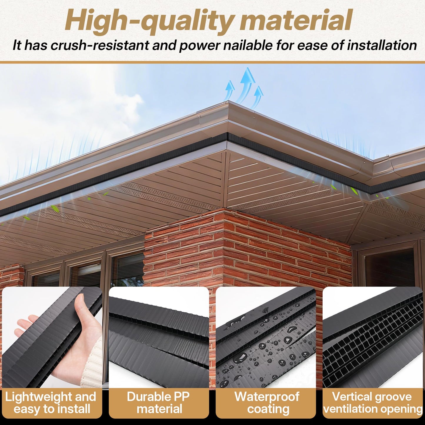 SFNSM 30pcs Continuous Soffit Vents Exterior Under Eave - 39.5" X 1-3/8" X 2/5" Soffit Strip Vent, Lightweight Ceiling Vent Vertical Flute Roofing Building Material