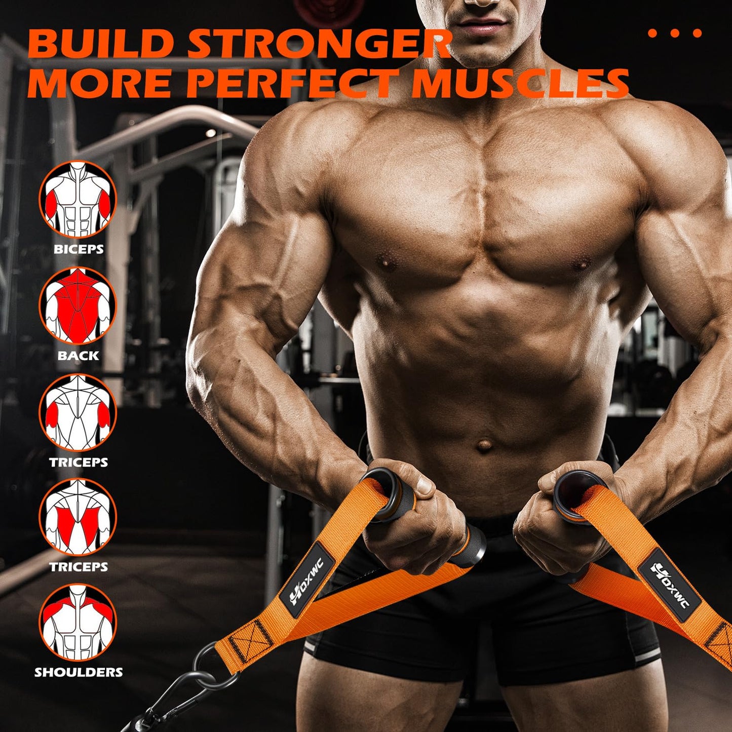 HOXWC Cable Handles Gym Equipment, Heavy Duty Resistance Band Handles, Replacement Exercise Handles for Cable Machine, Pulley System, Strength Trainer, Pull Down Workout, Home Gym Cable Attachments
