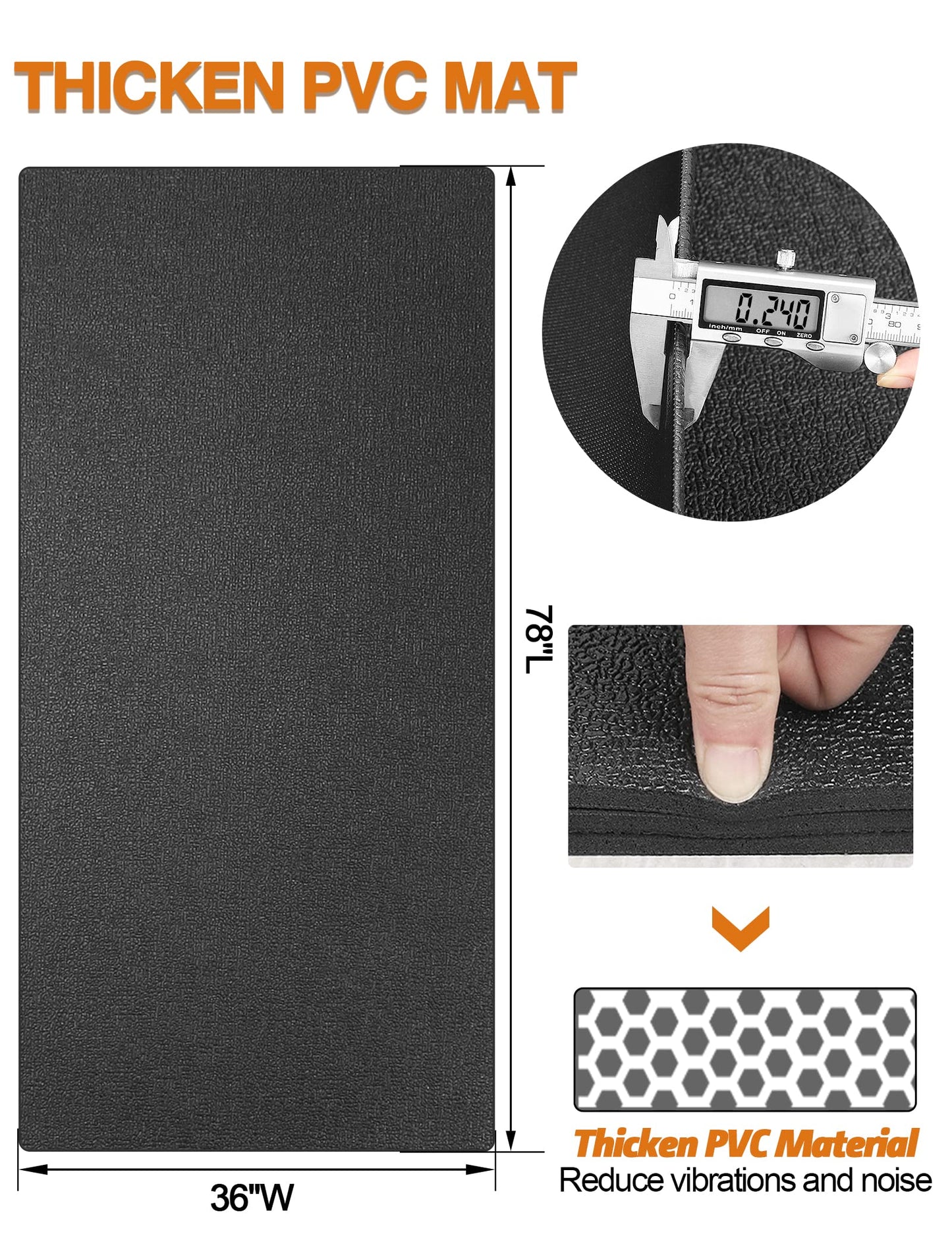 Treadmill Mat 78"x36", WERCHO Walking Pad Mat for Carpet Hardwood Floors 6mm Heavy-Duty Exercise Equipment Mat for Treadmil Pad, Rowing Machine, Spin Bike, Elliptical Trainer, Home, Gym