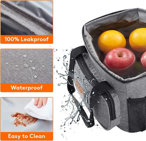 Lifewit Insulated Lunch Bag - Soft Cooler Tote for Adults | Gray 12-Can Capacity (9L)