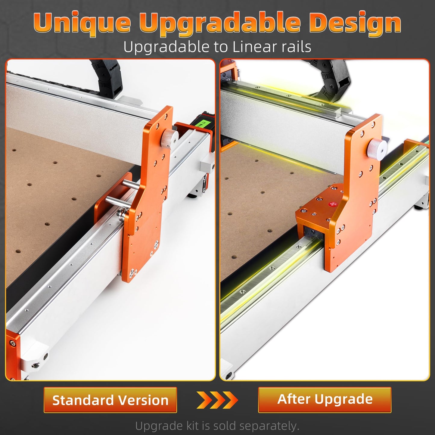 FoxAlien Latest XE-PRO CNC Router Machine + Hybrid T-slot Spoilboard Worktable Upgrade Kit