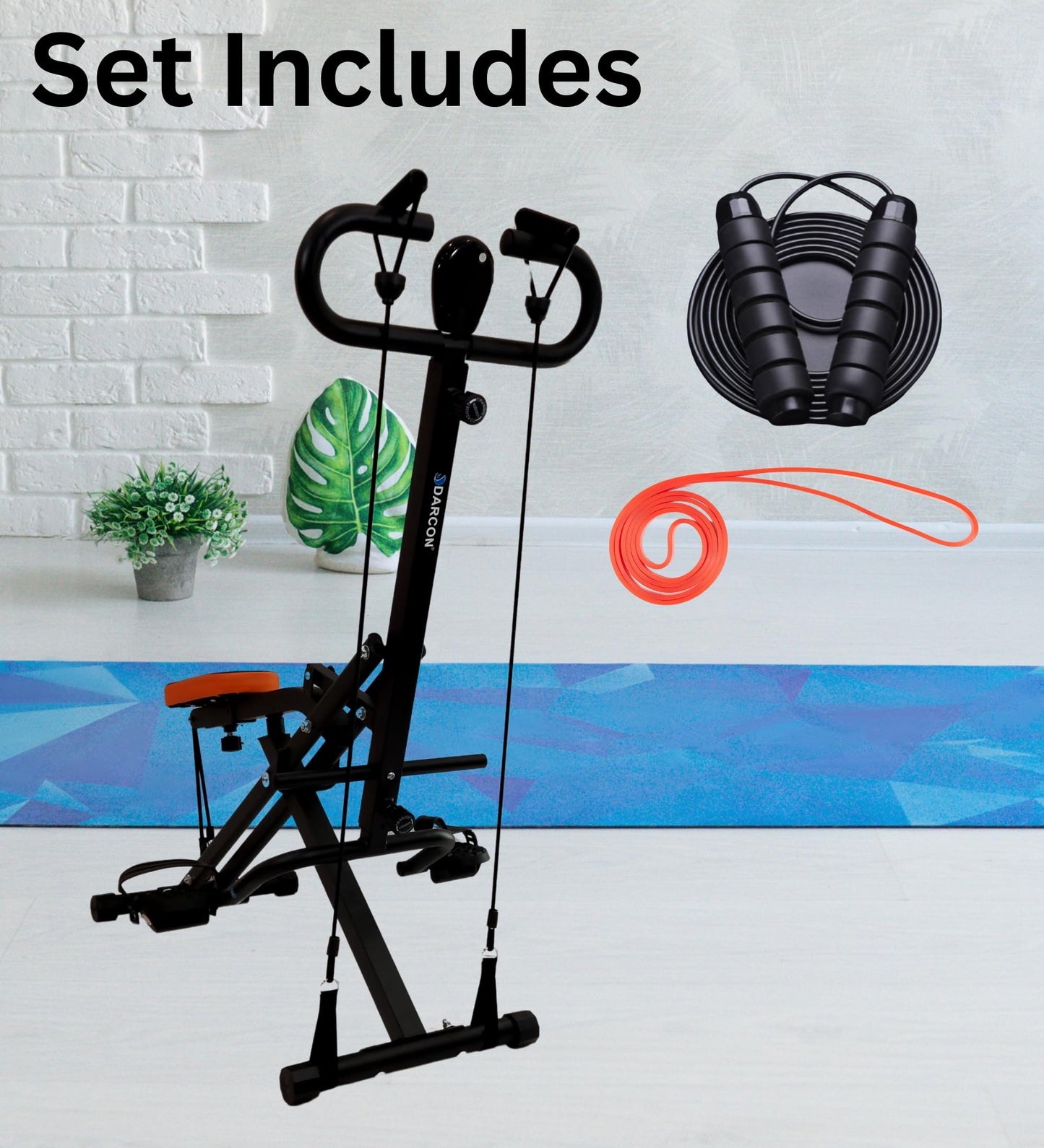 DARCON Squat Machine for Women - Deep Squat Rowing Machine for Abs - Home Workout Equipment for Women-Men, Power Rider Row Squat for Glutes, Legs and Full Body Workouts