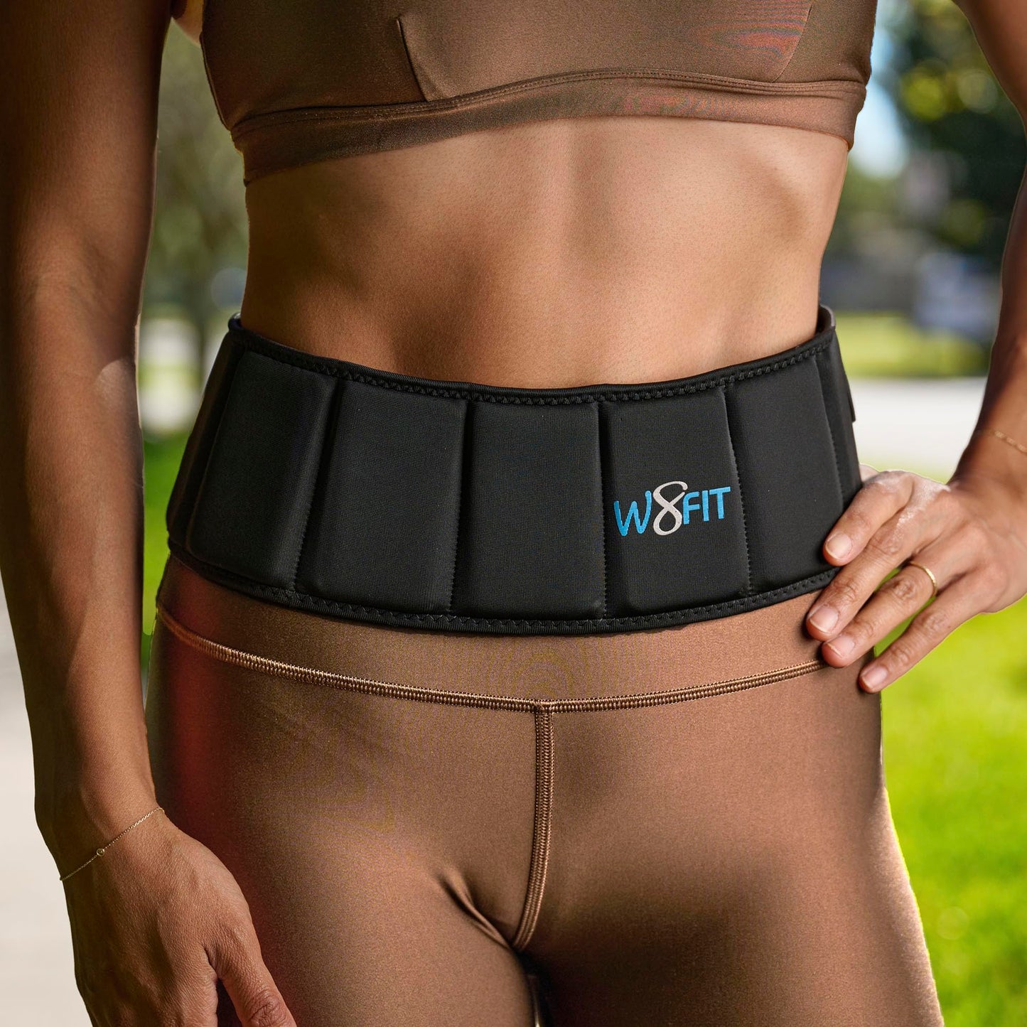 W8FIT Adjustable Weighted Belt for Men & Women – Rucking Belt for Walking, Hiking & Strength Training (6 LB X-Small)