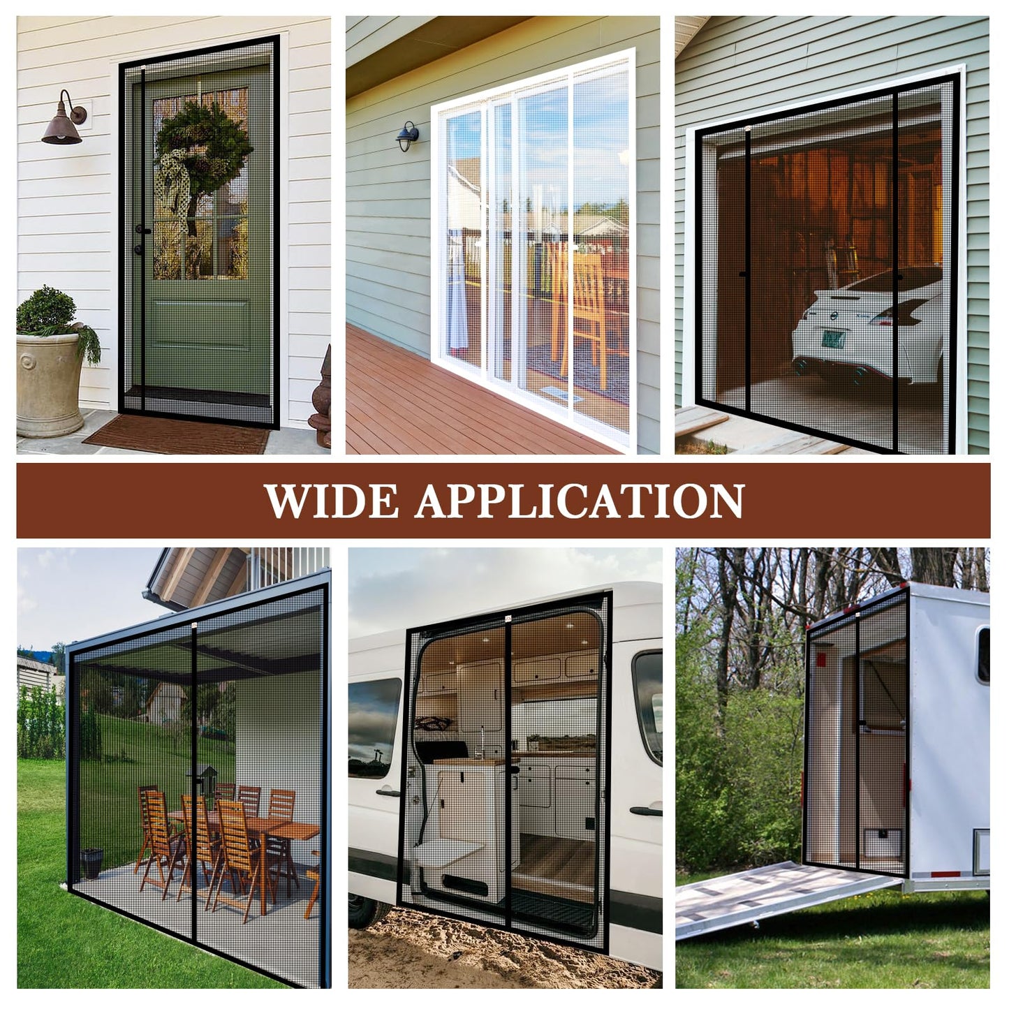Yotache Customized Magnetic Screen for Door Size 25" - 35" Width, Reinforced Polyester Net Curtain for Back Walk Through Door