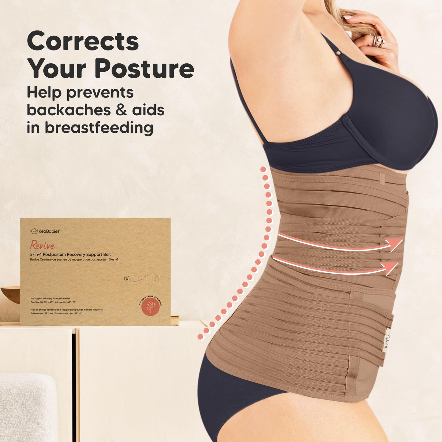 3 in 1 Postpartum Belly Support Recovery Wrap – Postpartum Belly Band, After Birth Brace, Slimming Girdles, Body Shaper Waist Shapewear,Post Surgery Pregnancy Belly Support Band (Warm Tan, M/L)