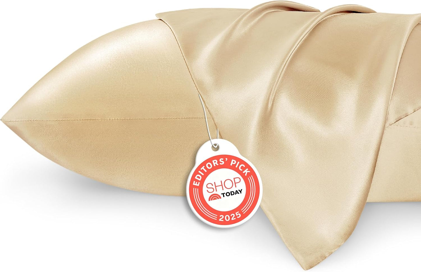 Bedsure Satin Pillowcase Set of 2 - Champagne Gold Silky Pillow Cases for Hair & Skin | 20x36 Inches
