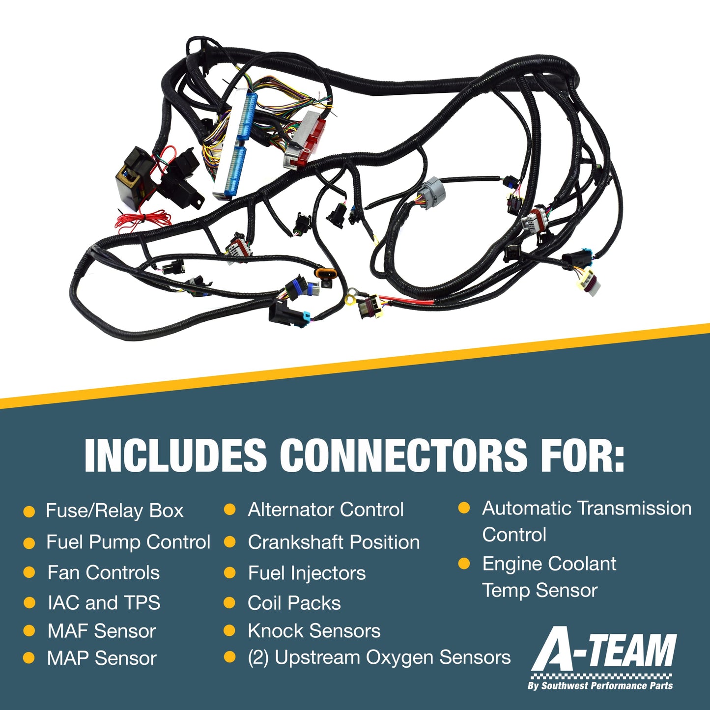 A-Team Performance - Standalone Wiring Harness W/4L60E Drive by Cable - Compatible with 4.8 5.3 6.0 GM LS LS1 LS6 LS Truck Swap Vortec 1999-2003 - Easy to Use Wiring Harness - Includes Connectors
