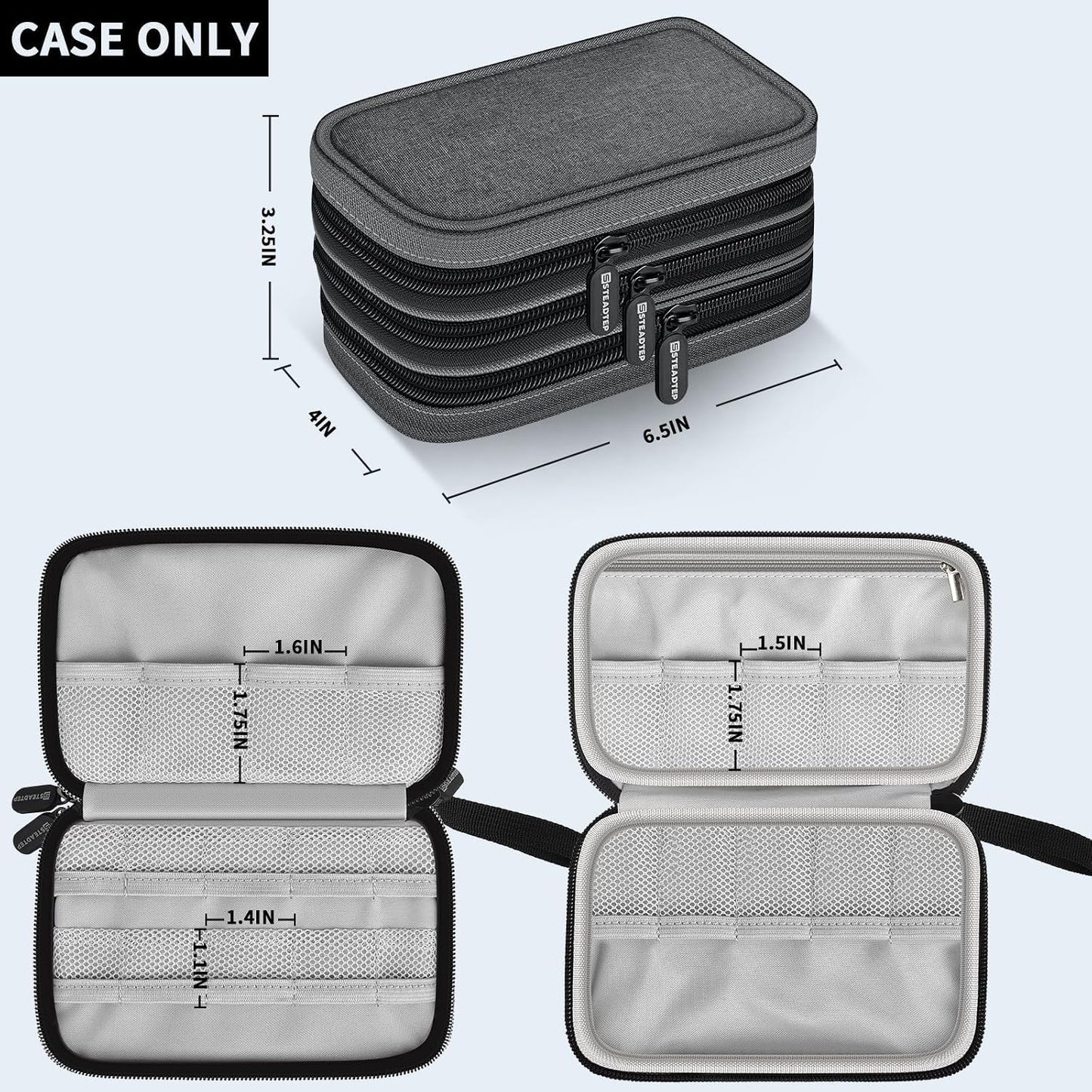 24 10 3-Layer USB Flash Drive & SD Card Organizer Case - Holds Thumb Drives & SD Cards - Anti-Static & Shockproof