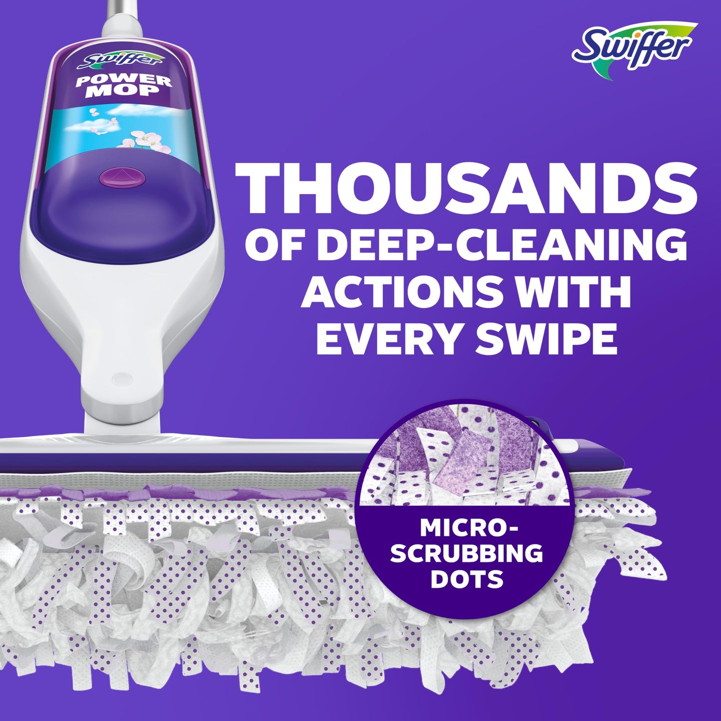 Swiffer PowerMop Multi-Surface Mop Kit for Floor Cleaning, Fresh Scent, Mopping Kit Includes PowerMop, 2 Mopping Pad Refills, 1 Floor Cleaning Solution with Fresh Scent and 2 Batteries