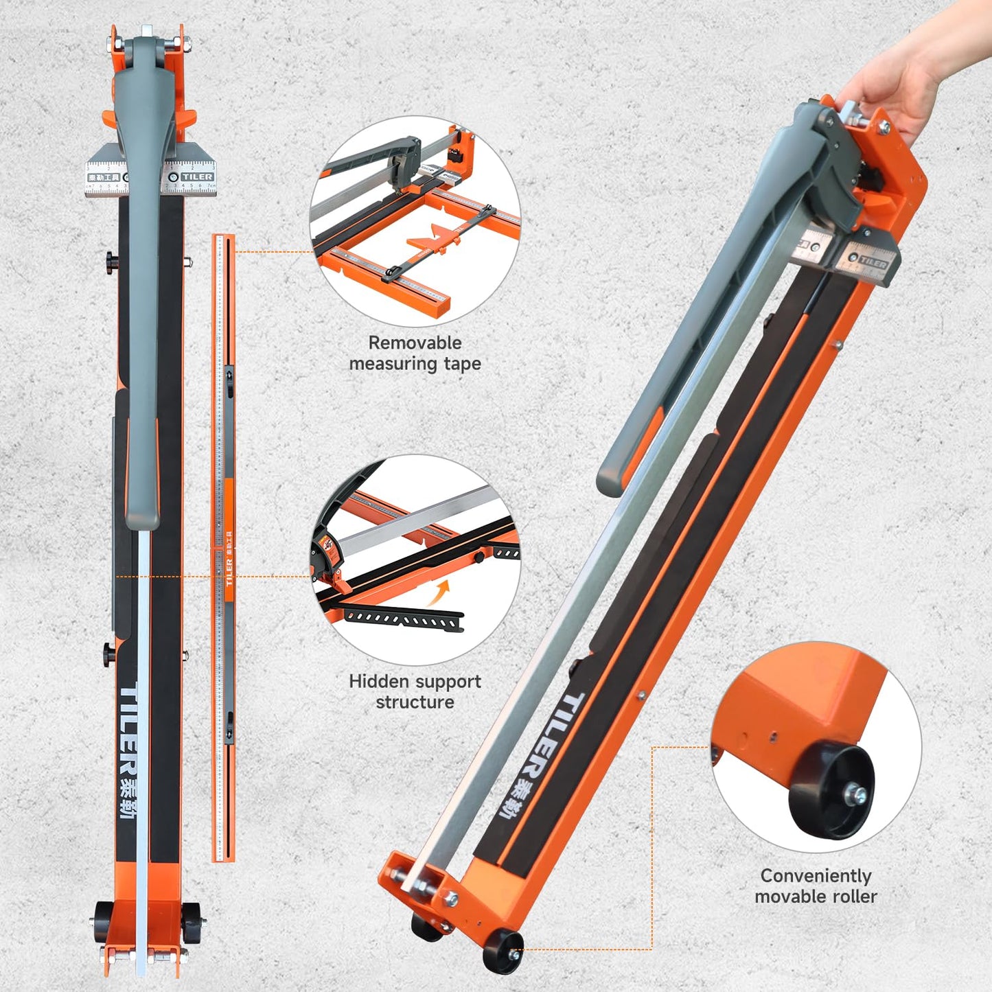 Tile cutter 48 inch with Laser,Professional-grade tile cutting tools,for Porcelain Ceramic (T2-1200)
