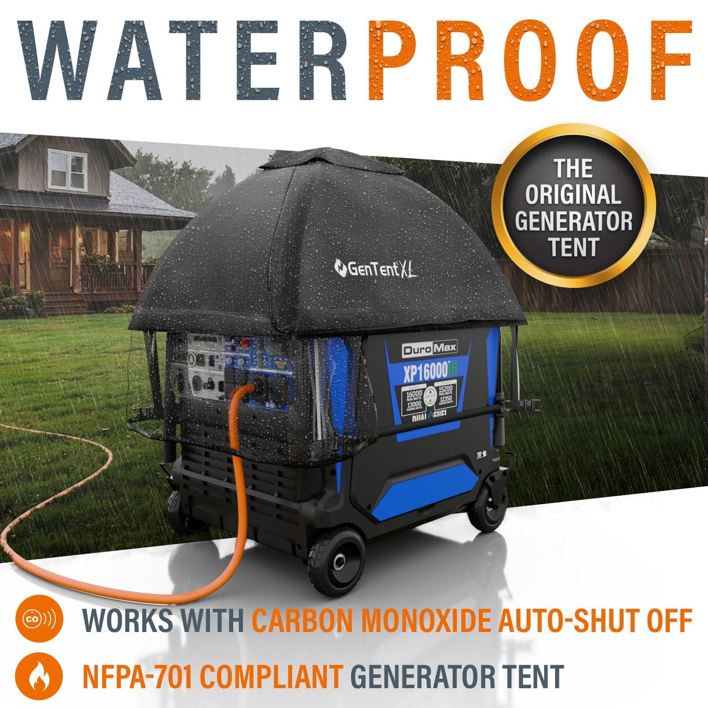 GenTent XL Inverter Running Cover – Generator Tent for Larger Encased Inverters (Black, XL - Standard)